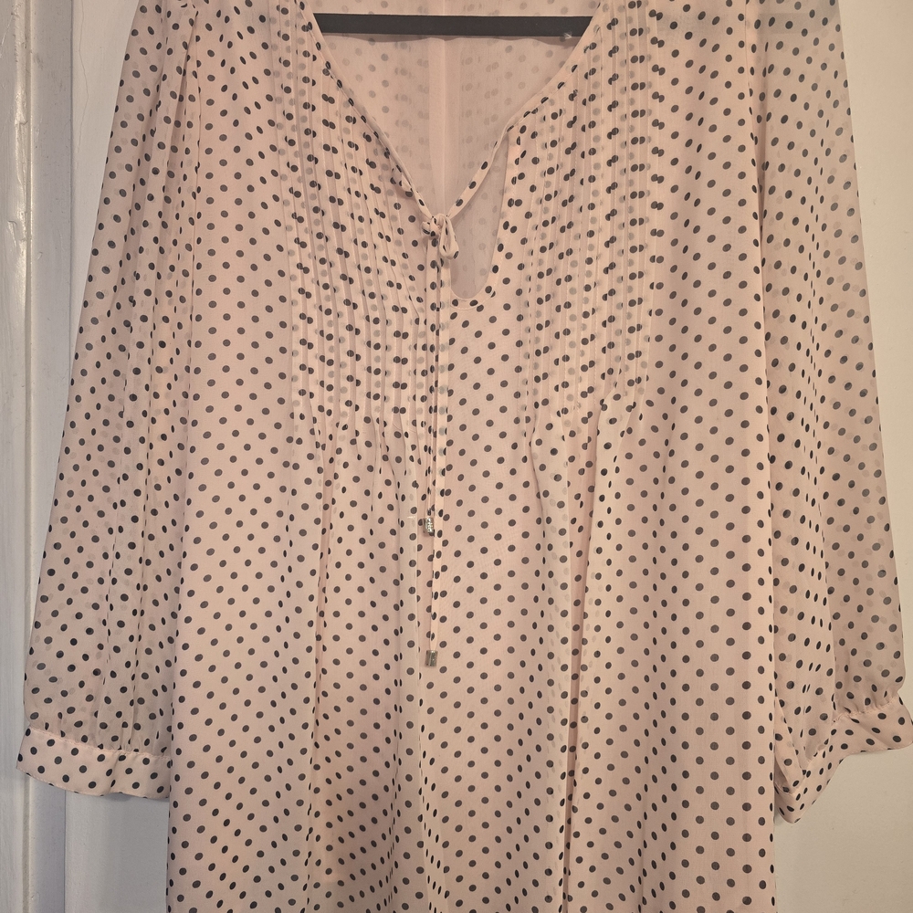 Tommy Hilfiger Cream and Black Polka Dot Blouse